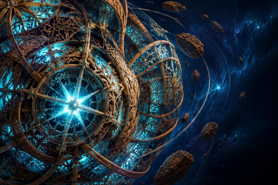 Astro Kumiko Orbital bamboo geometry game cover