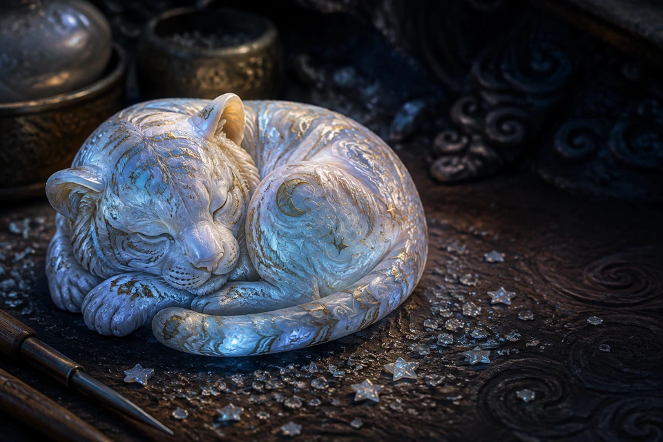 Netsuke Starlight Carving Moonstone miniature game cover